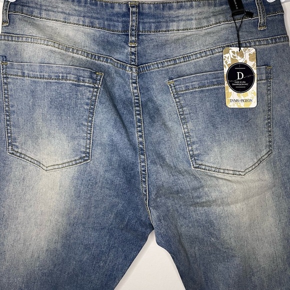 DAMN PIGEON NEW YORK Graphic Blue Jeans - Picture 4 of 9